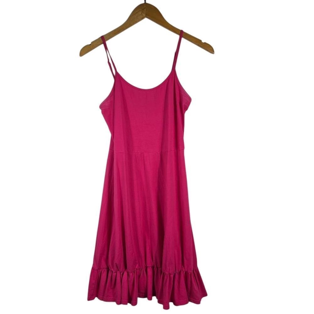 SHEIN Pink Spaghetti Strap Ruffle-Hem Dress Size M